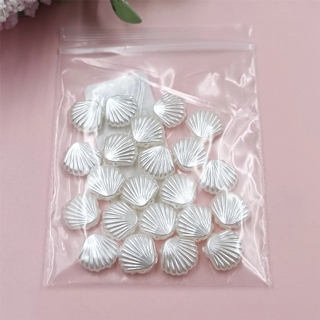 20 pçs acrílico imitação pérola branco estrela concha contas pingente diy jóias fazendo pulseira colar material atacado