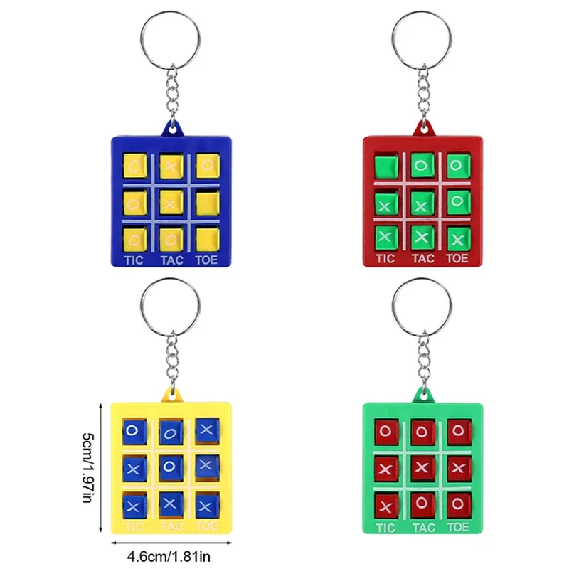 4-16pcs Tic Tac Toe Game Sleutelhanger Kinderen Educatief Speelgoed Verjaardagsfeestje Gunsten voor gast Goodie Bag Pinata Filler Klaslokaal Prijzen