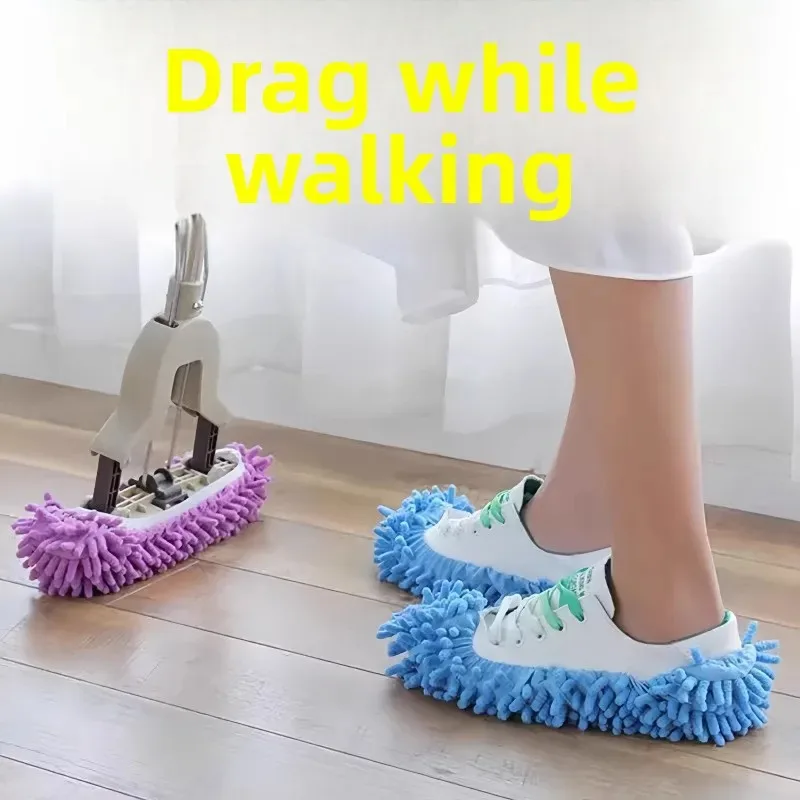 5 أزواج من شباشب التنظيف بدون استخدام اليدين، مماسح غبار يمكن ارتداؤها للأرضيات، وسادات تنظيف أرضية المنزل الذكي، تنظيف سريع الجفاف 2025 جديد