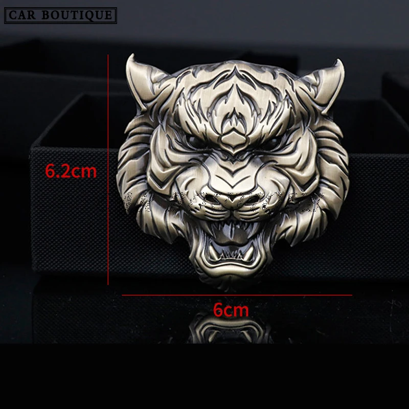 Metal Car Stickers Tiger Head Modified Car Logo Tiger Year  Fuhu Body Electric Motorcycle Decorative 3D Stickers