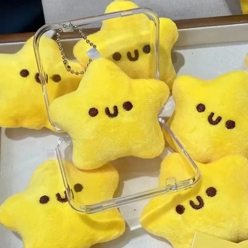 1-50pcs Cute Plush Star Doll Keychain Squeaky Pendant Yellow Star Keychain Soft Keychain for Bag Backpack Car Decoration Gift