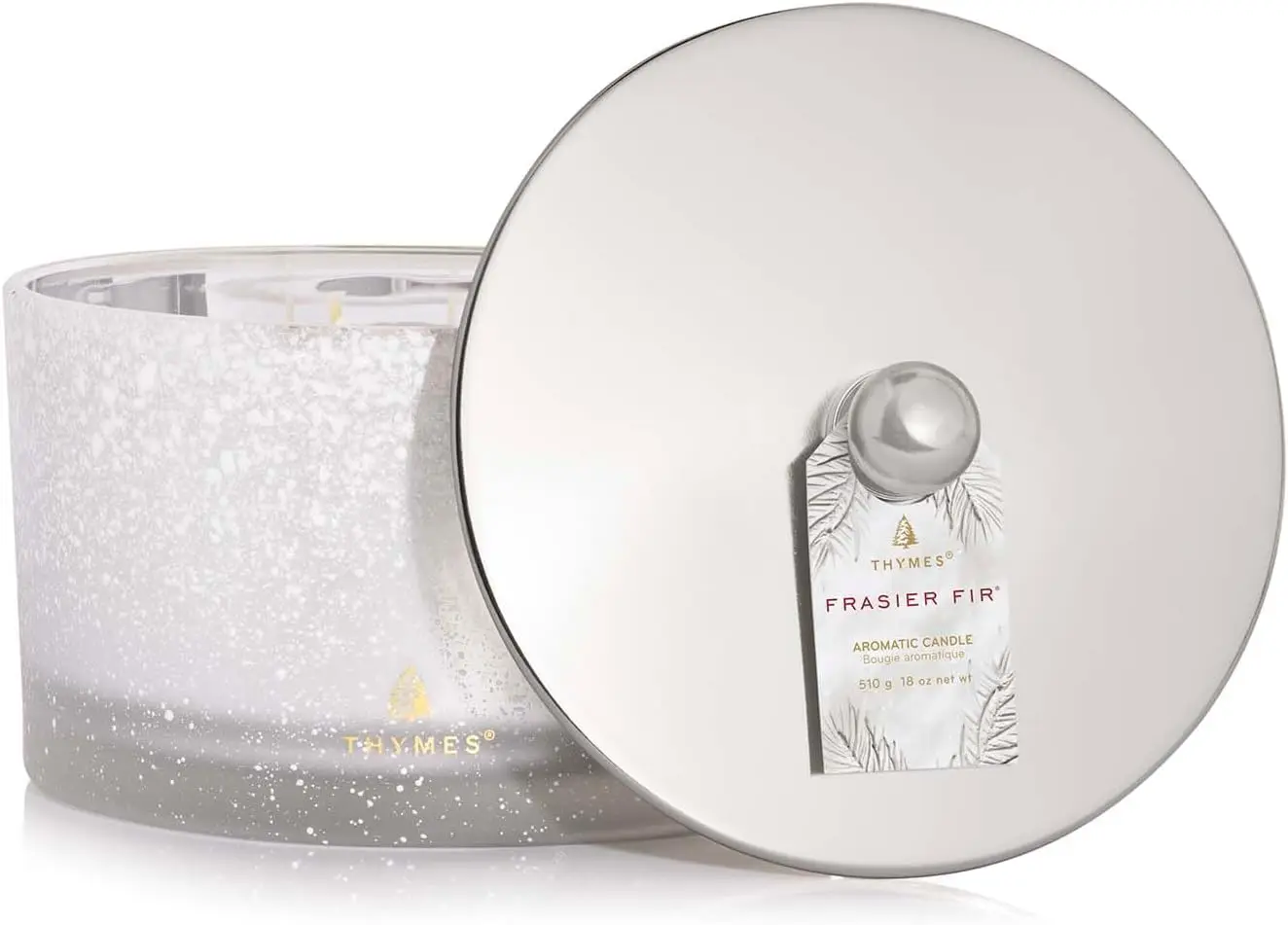 

Flocked Fir Holiday Candle - 3 Wick, 18 oz with Siberian Fir, Cedarwood & Sandalwood Scent for Home Decor