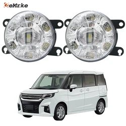 1-Pair Led Fog Lights Assembly for Suzuki Solio MA27S MA37S 2020 2021 2022 2023 Car PTF Clear Lens Daytime Running Lamp DRL