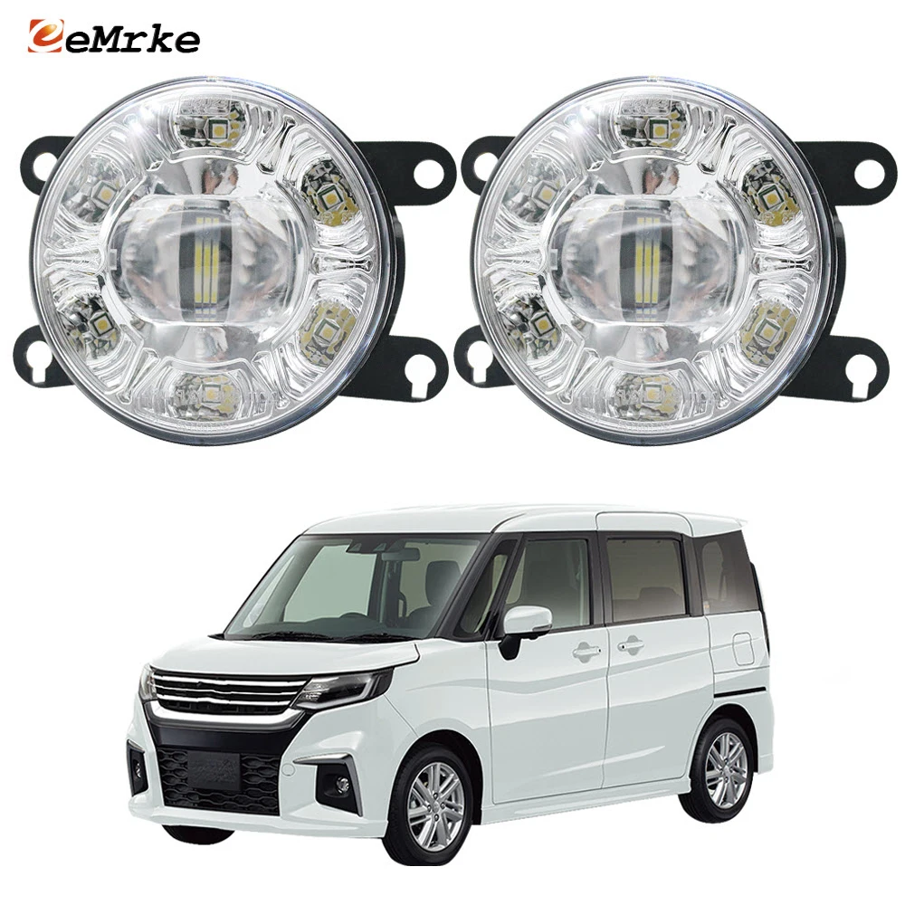 1-Pair Led Fog Lights Assembly for Suzuki Solio MA27S MA37S 2020 2021 2022 2023 Car PTF Clear Lens Daytime Running Lamp DRL