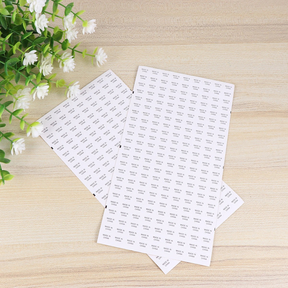 14440 pcs White Background Black Text Stickers Waterproof Self Adhesive Labels For Packaging Country Of Origin Marking File