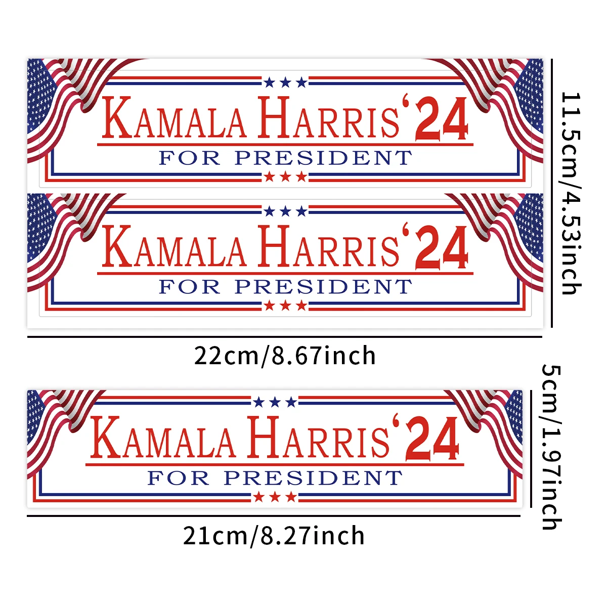 20pcs Kamala Harris 2024 for President Water Bottle Stickers,Self-Adhesive Water Bottle Labels Vote Kamala Harris 2024 Election