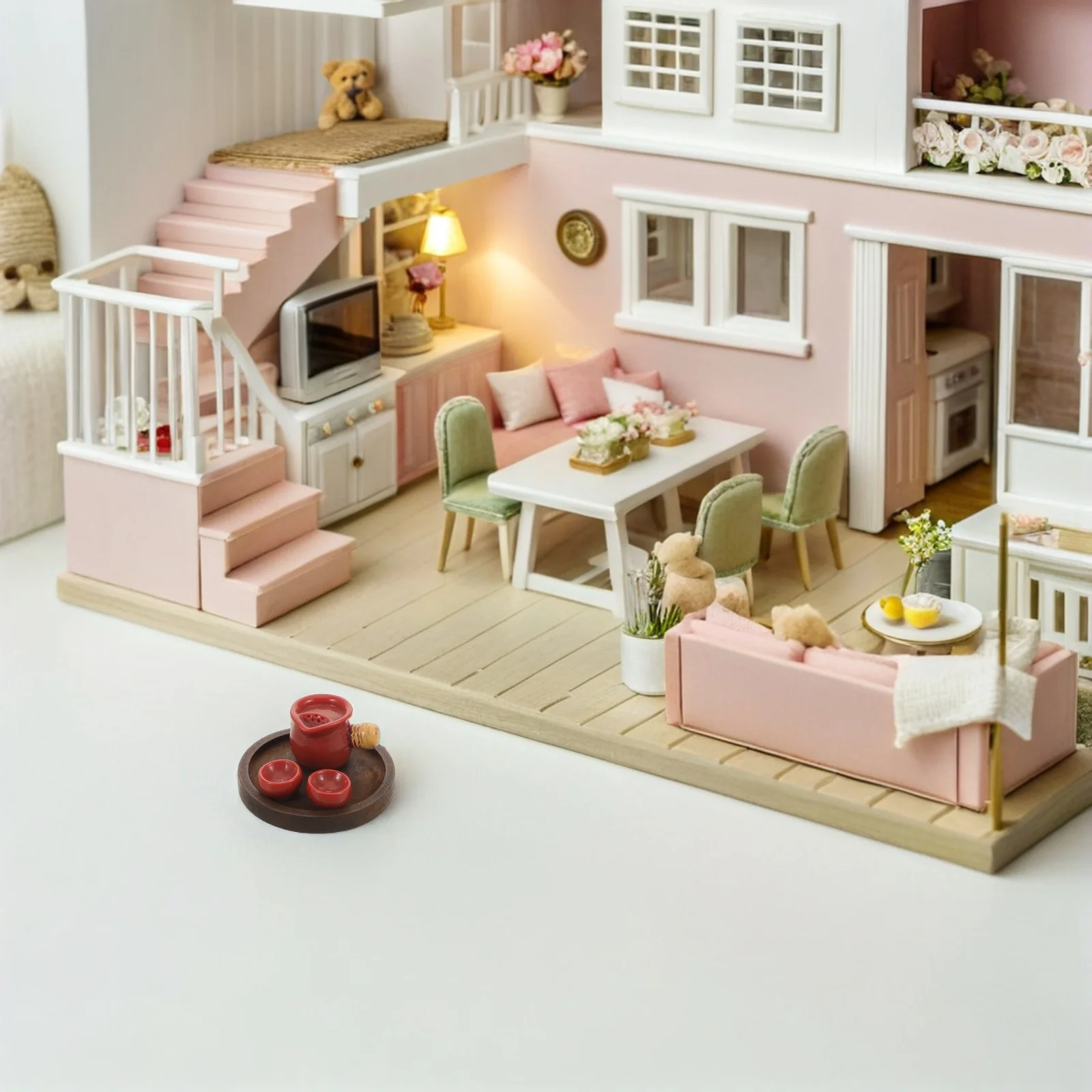 

6Sets Miniature Tea Set Cute Retro Kitchen Accessories Pretend Tea Party Dollhouse Accessories Tiny Coffee Cups