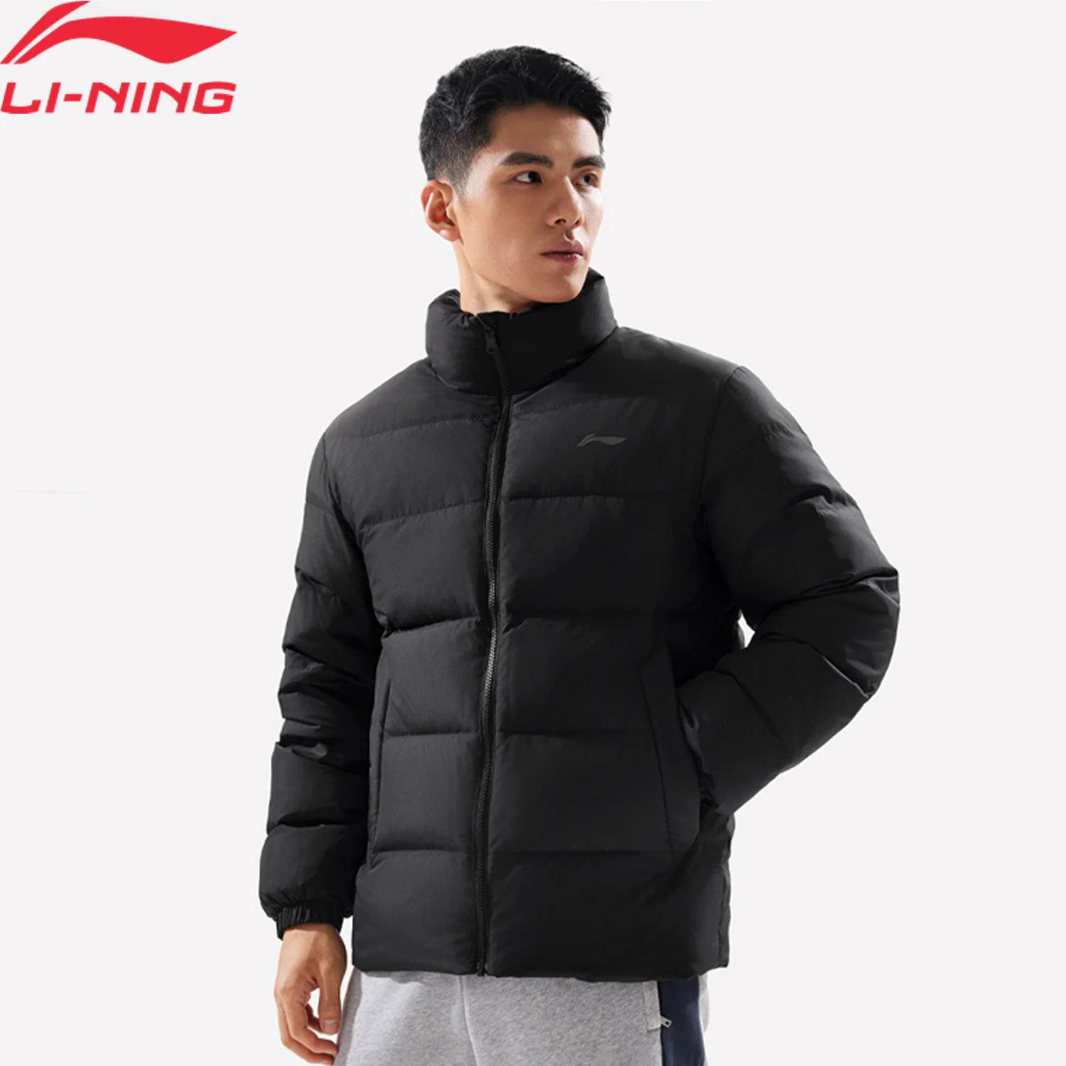 Li-Ning Men Training Short Down Jacket Winter Warm LN WATER PROOF Comfortable 3D FITTING LiNing Sports Coat AYMV215
