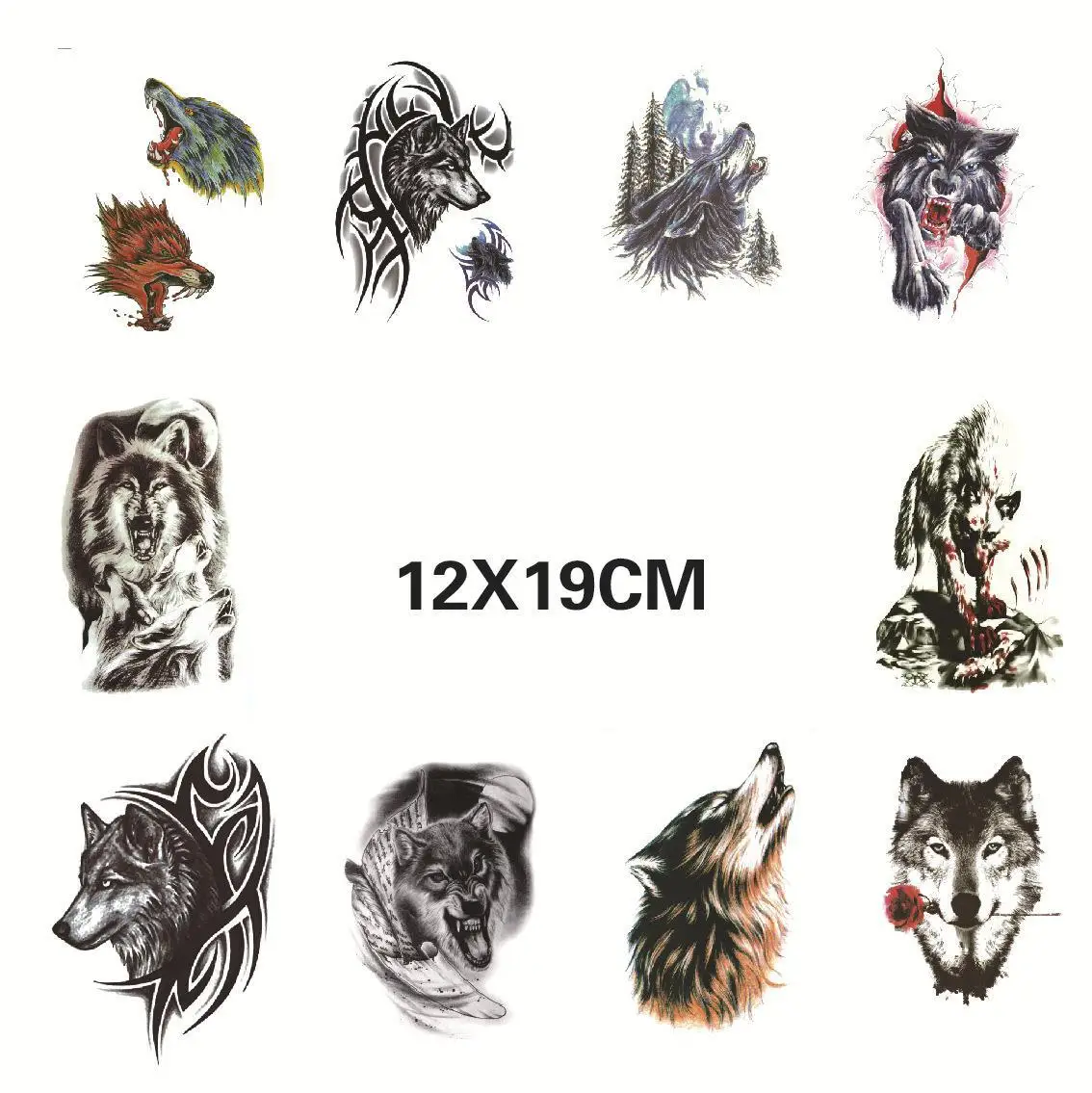 

domineering Blood Dripping Wolf Head Tattoo Sticker Men And Women's Arm Creative Totem Wolf Head Simulation Cool Tattoo Sticker