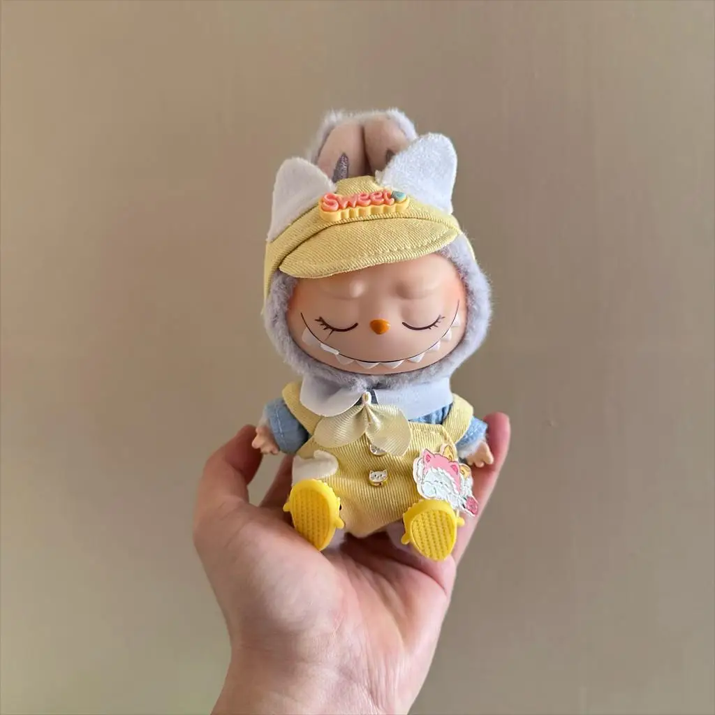 For 15-17Cm labubu baby clothes outfit second generation cat angel cute clothes set accessories for labubu cloth