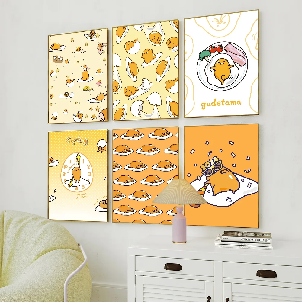 

Cartoon G-Gudetama Cute Poster Prints Wall Sticker Bedroom Living Office Home Room Decoration Painting Self Adhesive