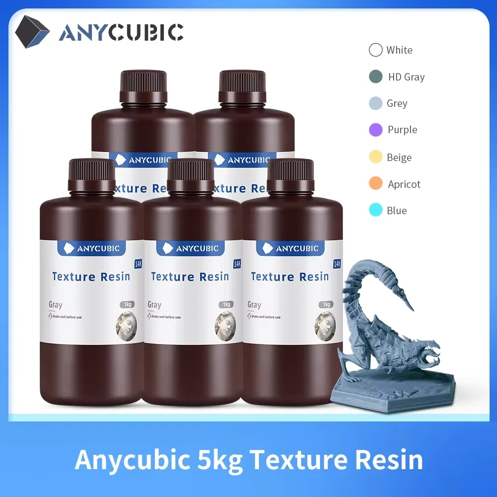 

ANYCUBIC 3D Printer Texture Resin 14K High-precision 405nm UV Resin For Photon 3d Printing Consumables UV Photopolymer Resin