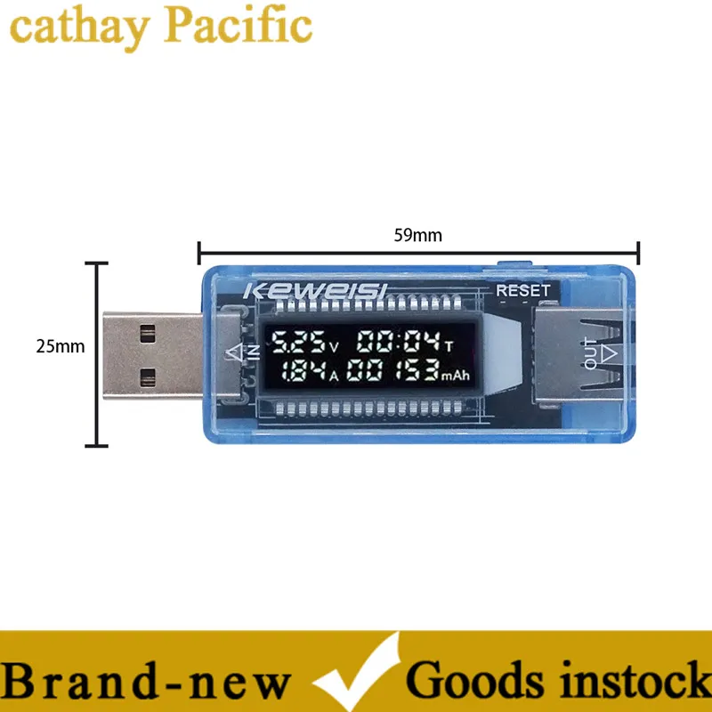 USB current voltmeter tester USB capacity tester double meter LCD display KWS-V20