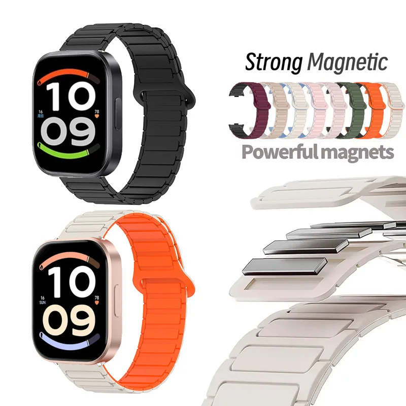 Two Color Magnetic Strap + Connector For Redmi Watch 6 Acitve / Watch6 Lite / Redmi 6 Waterproof Bracelet