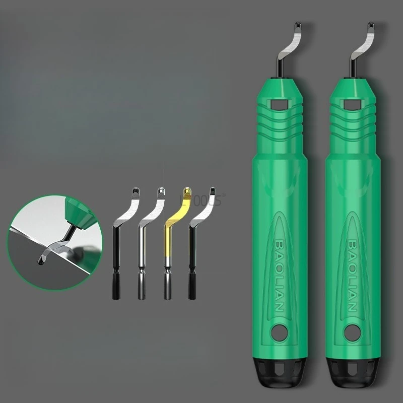 

Deburring Scraper Hand Trimming Knife 360° Chamfer Trimming Removal Aluminum Alloy Plastic Waste Edge Tool Handle with Blade