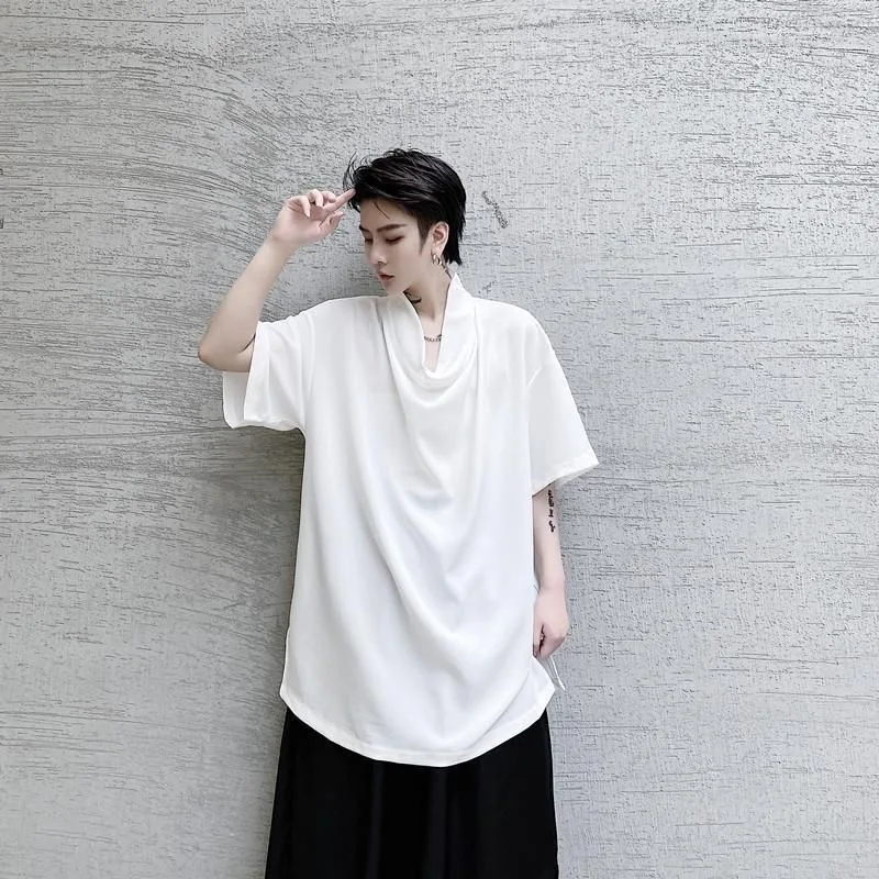 

Men's Solid Color Short-Sleeved T-Shirt American Retro Fashion Trend Casual Simple Loose Breathable Niche Summer New Men's Tops