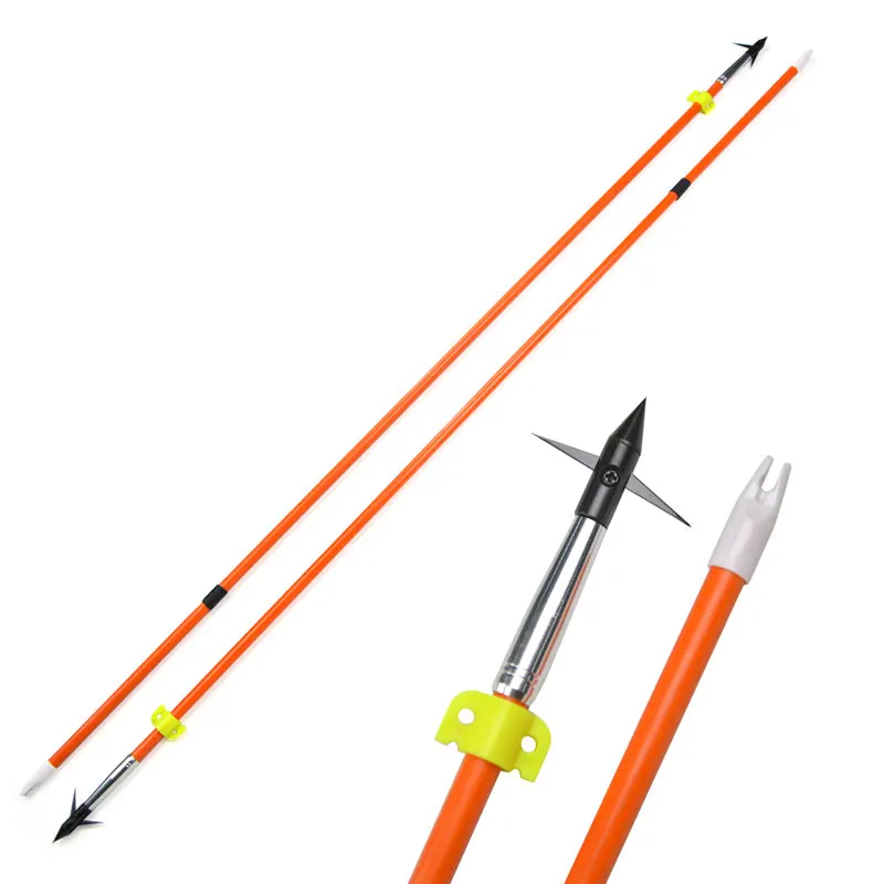 Fishing Rope Pot and 6/12pcs Fiberglass Arrow Replaceable Arrowhead Safety Fishings Slider for Bow Fishing Shooting Hunting Fish view 4