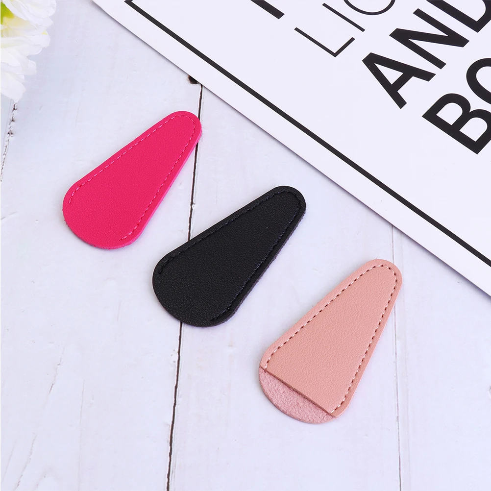 

6pcs Scissors Protective Cover Reusable Beauty Tools Sleeve For Nail Cuticle Scissors Nipper Cap Premium Pu Material Black Rosy