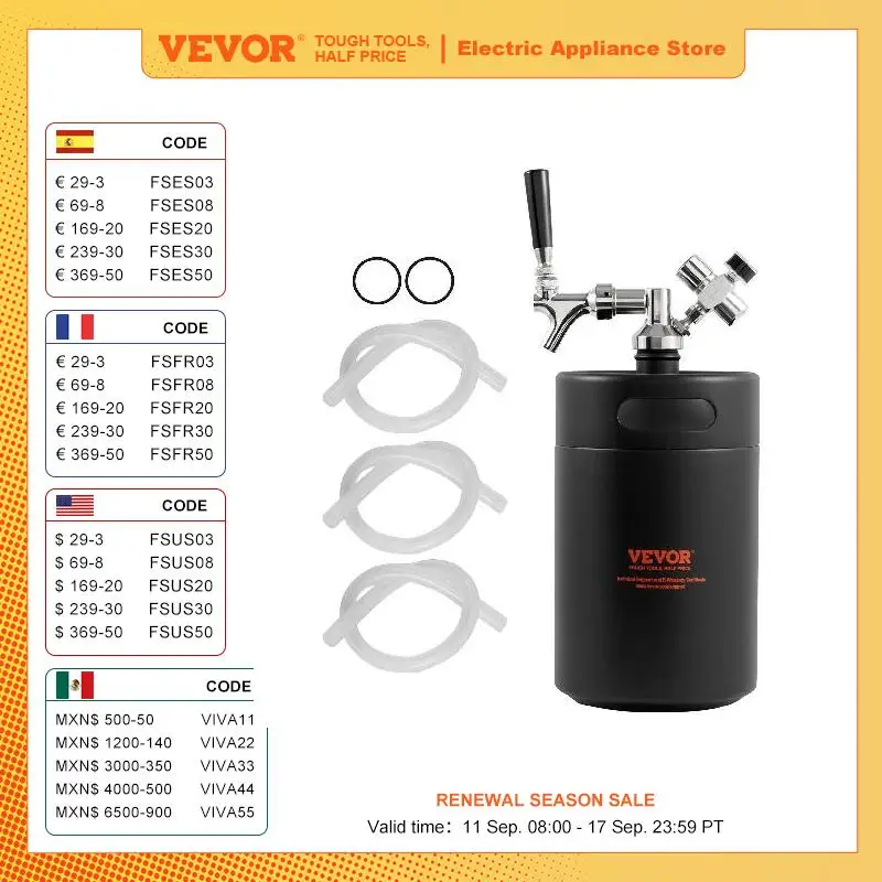 VEVOR-البيرة برميل الحنفية نظام مع عرض الضغط ، CO2 منظم صنبور ، حلقة مانعة للتسرب لمشروع البيرة