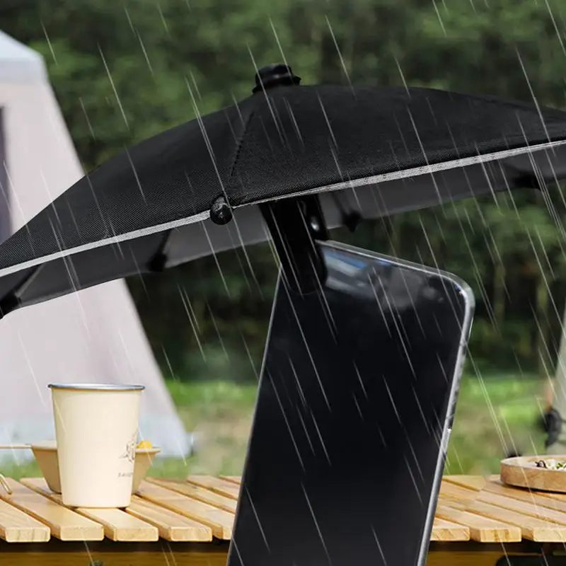 1pc Metal Hose Can Bending Cell Phone Umbrella Holder With Clip For Sun Shade Cell Phone Sun Protection Shelter From Rain