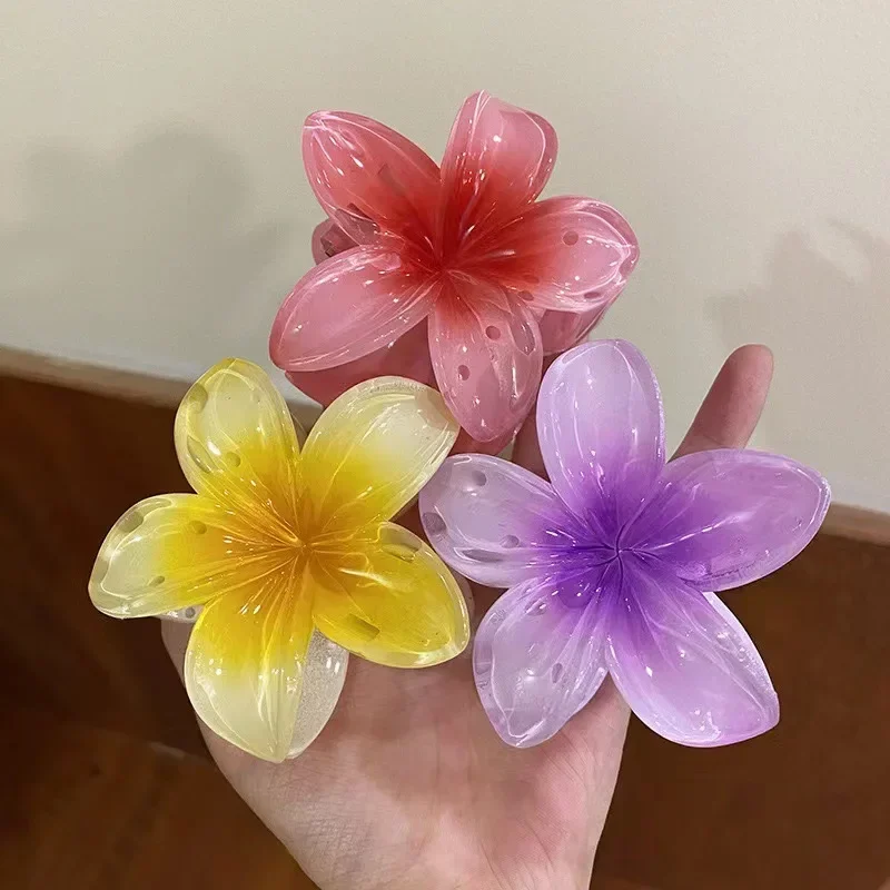 1Pcs Gradient Flowers Set Beach Style Hairpins Flowers Claws Clips Hawaiian Style Fashion Hair Styling Accessories Wholesale New