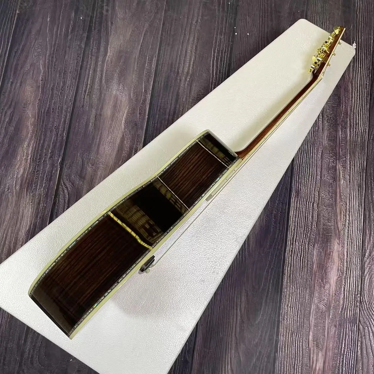 جيتار صوتي من الخشب الصلب مقاس 40 بوصة من سلسلة OM45 من الخشب الصلب باللون الأصفر #5