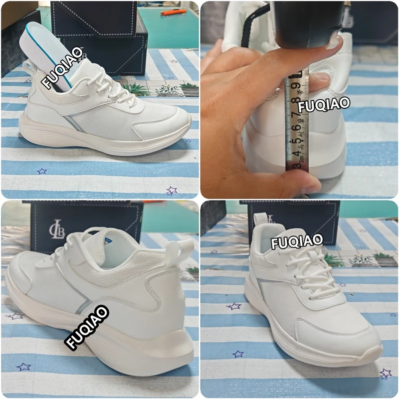 Summer Breathable Mesh Elevator Sneakers Unisex 7cm Hidden Height Increasing Shoes Lightweight Comfortable Casual Lift Sports