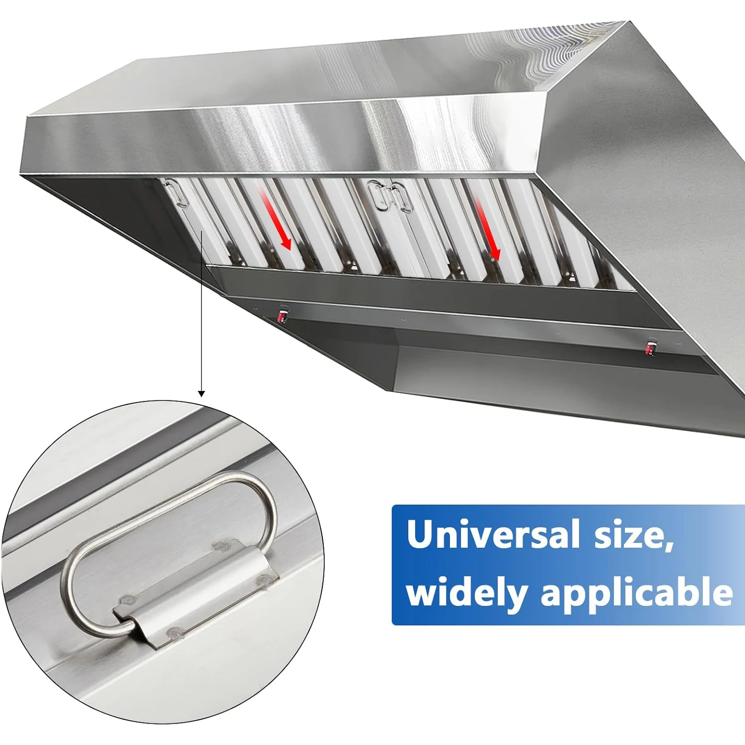 

6 шт. фильтры для вытяжки 19,5 "Ш x 19,5" В 430 из нержавеющей стали с 5 канавками Фильтры для вытяжки для кухни ресторана Вытяжки