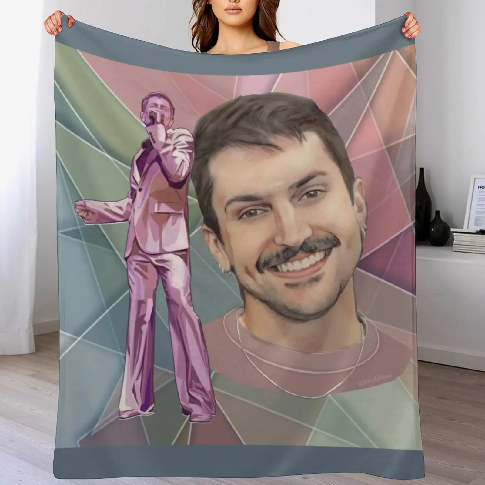 Mitch Grassi of Pentatonix Throw Blanket Bed linens Beautifuls valentine gift ideas Custom Blankets