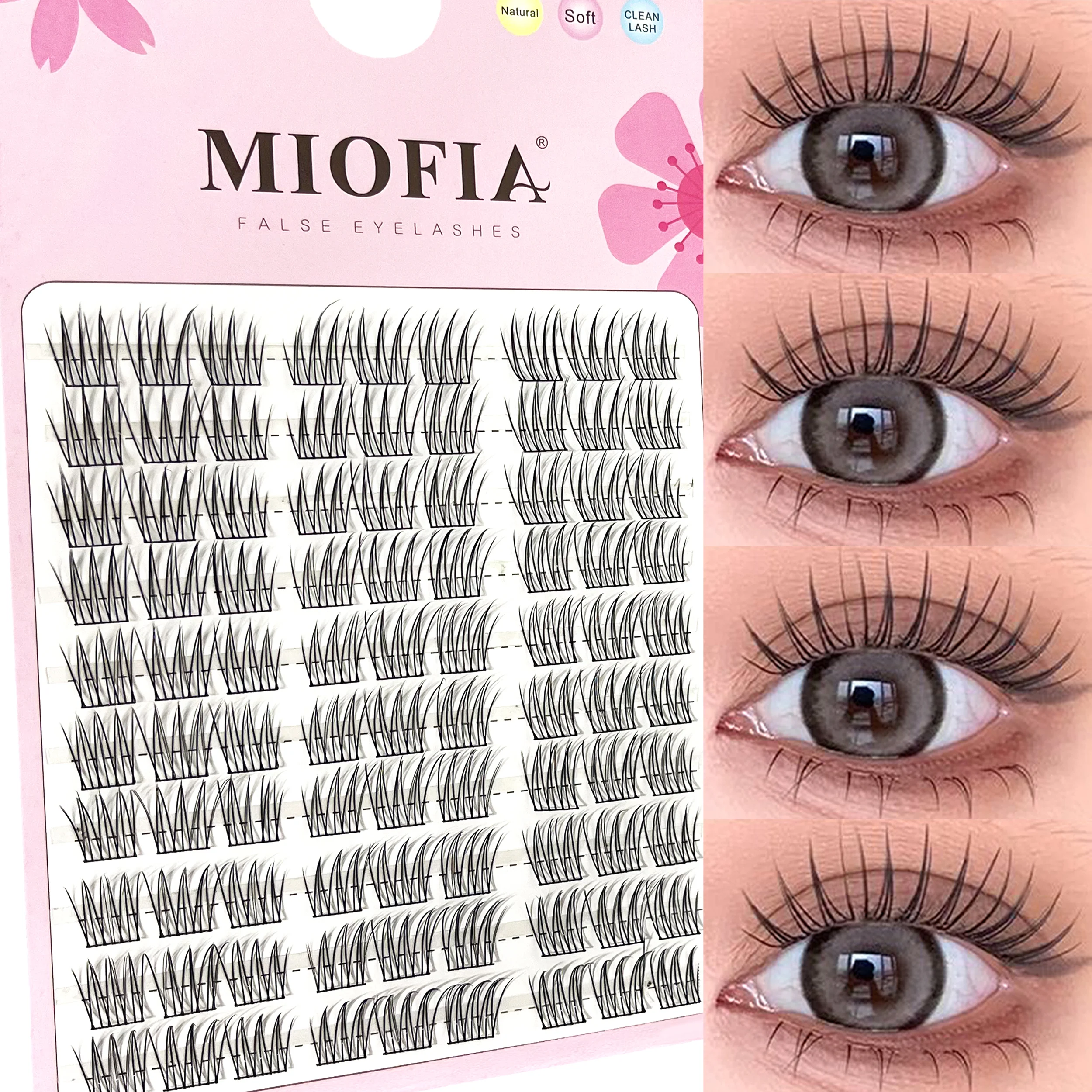 Eyelash Extension Korea Natural - MIOFIA 1 Caja/90 Racimos de Pestañas