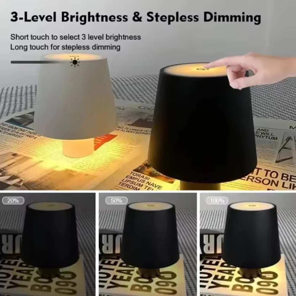 Lampa LED do butelek wina, trójkolorowa, ściemnialna, ładowana przez USB, do sypialni, salonu, baru, restauracji, na imprezę, na biurko.