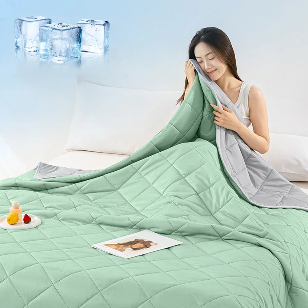 

Air Condition Summer Blanket Washable Ice Silk Cold Feeling Quilt Lightweight Breathable Cooling Kids Adults Bedroom Quilts 여름이불