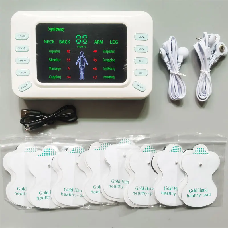 

Dual Output Tens Acupuncture Full Body Relax ElectricTherapy Muscle Stimulator 8 Modes Meridian Physiotherapy Apparatus Massager