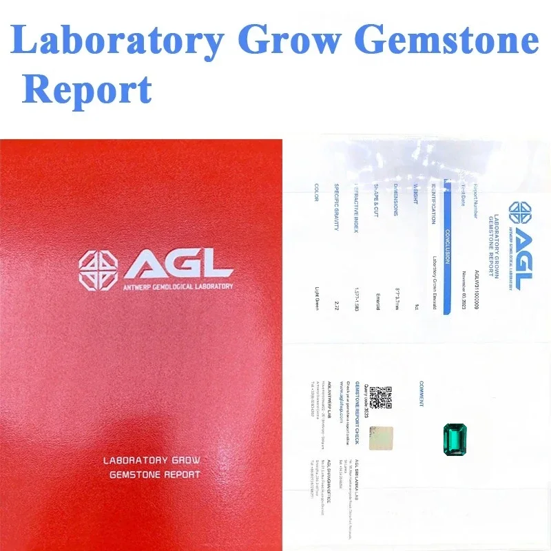 مختبر الزمرد مستطيل الشكل كولومبيا الحرارية المائية حجم 10x14 مللي متر Diy بها بنفسك مواد صنع المجوهرات اختيار AGL شهادة