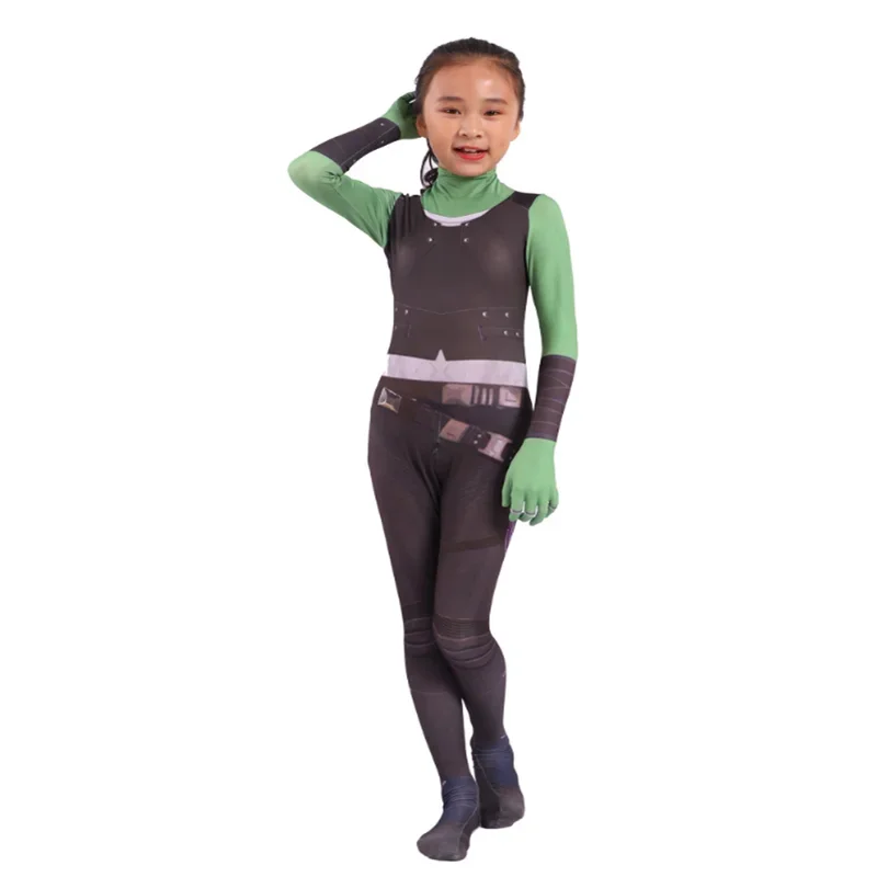 Guardians of the Galaxy Gamora Cosplay Costume Women Girls Halloween Costume Kids Supergirl Party Bodysuit Jumpsuit Zentai Suit