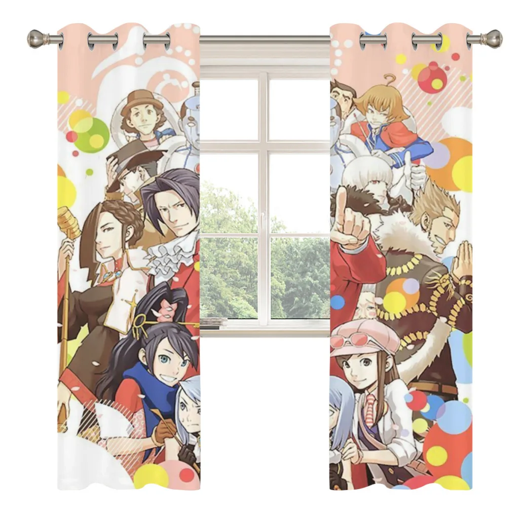 Ace Attorney 2 PC Blackout Windows Curtain  for Living Room Bedroom Bathroom Curtains