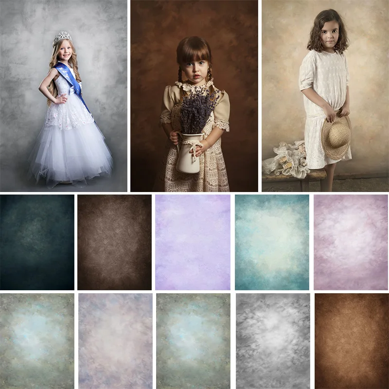 

Kids Art Photo Backdrops For Photography Solid Color Textured Girl Birthday Portrait Background Vintage Photocall Studio Props