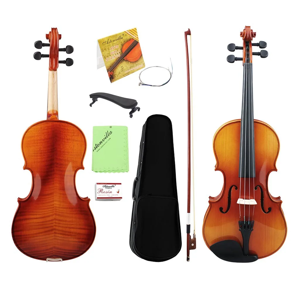 Aston Villa patrón de tigre Viola de madera maciza práctica de estudiante jugando violín de abeto de Color Natural al por mayor