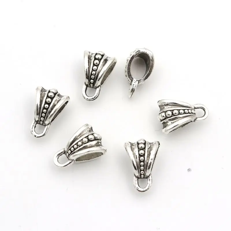 30 pcs Tibeten Silver Seed Shape Retro Big Hole Beads Slide Connector Charms For Jewelry Making Findings Wholesale Accessories