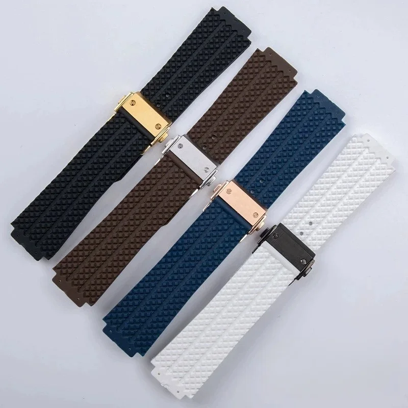Silicone Rubber Strap For Hublot Big Bang/Classic Fusion Watch Band Convex Lugs 24x17mm  26x19mm For Hublot Wirst Bracelet