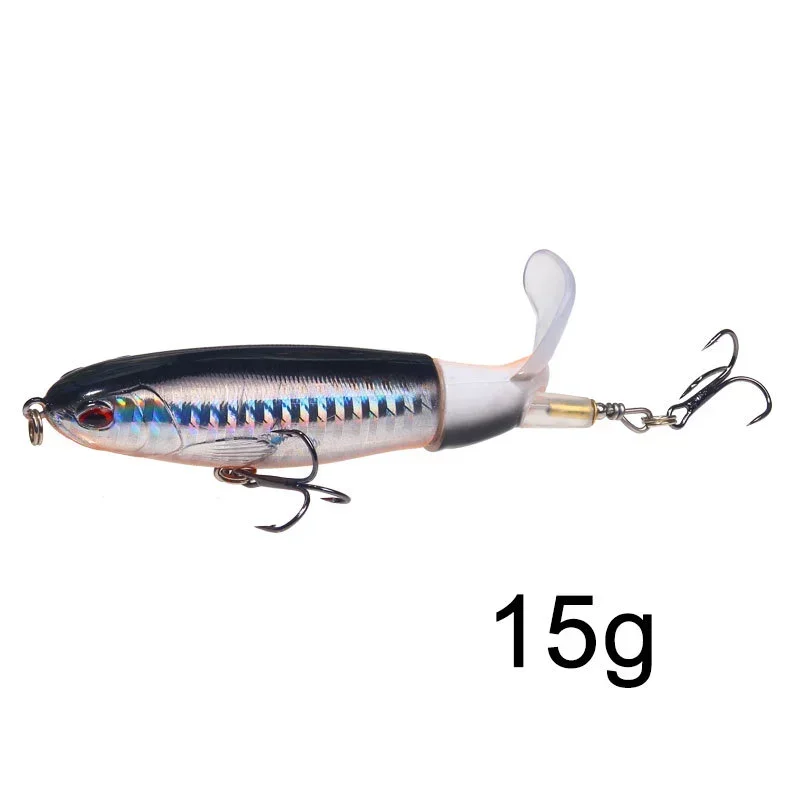 1 Stück 10 cm/14 cm Topwater Angelköder Whopper Popper Künstlicher Köder Harter Plopper Weicher rotierender Schwanz Angelgerät Angelköder