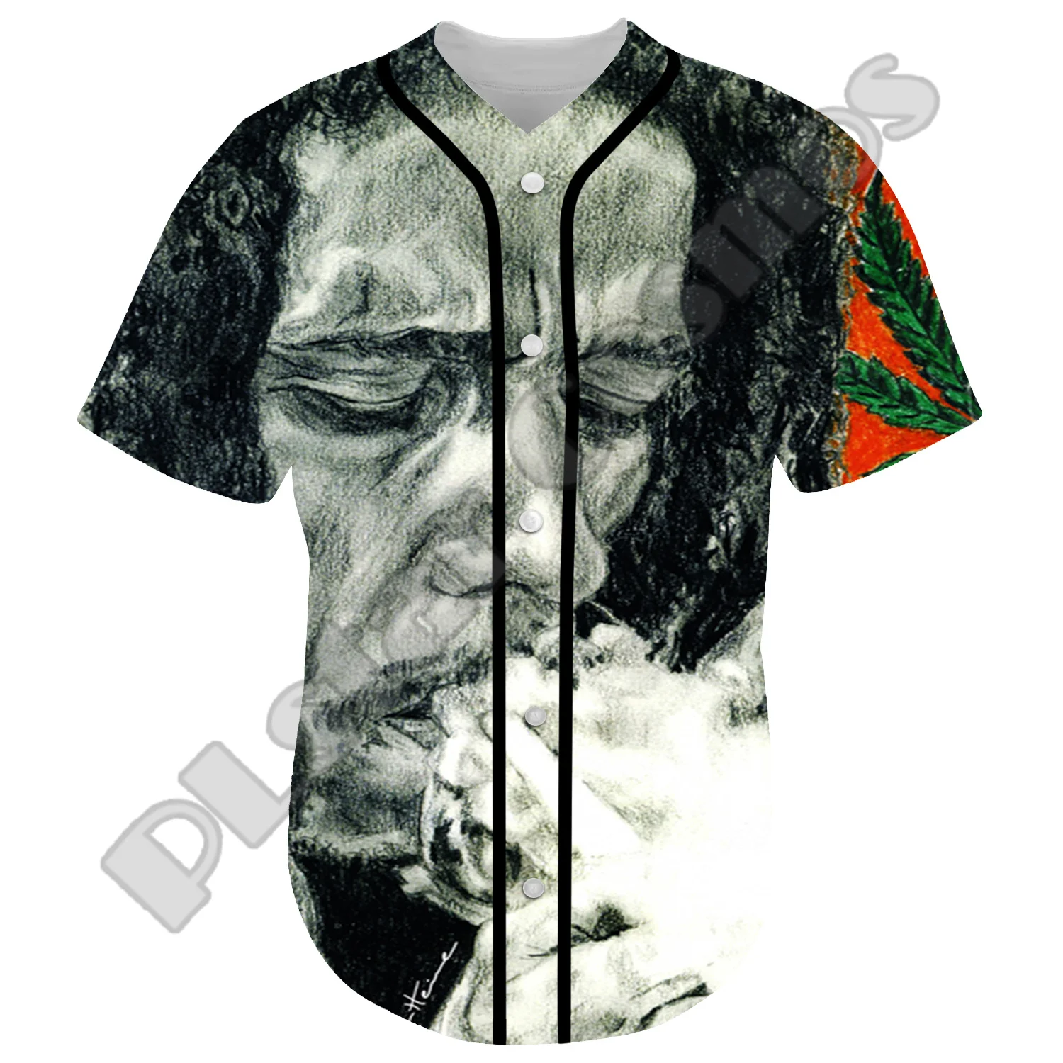 NewFashion Bob Marley Rastafari Lion Vintage Reggae Retro Tattoo 3DPrint Harajuku Summer Baseball Shirts Jersey Short Sleeves X8