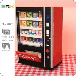 ZRK 7823 Food Drink Automat Vending Machine Cola Milk Biscuit Chips Mini Diamond Blocks Bricks Building Toy For Children No Box