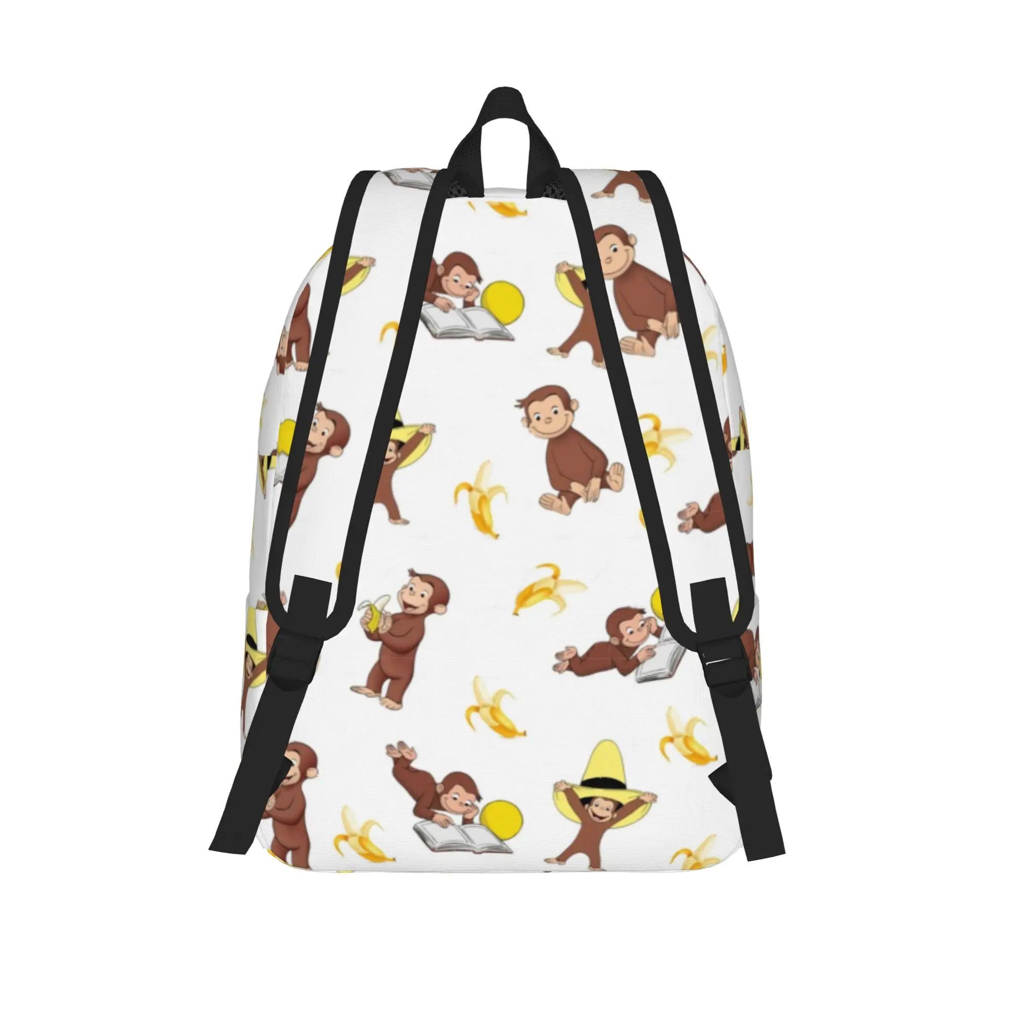 George the curious monkey Backpack for Men Women Teenage Student Work Daypack cartoon TV Series Laptop Canvas Bags Lightweight
