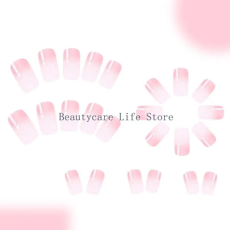 652c 24 piezas cuadradas prensa cuadrada en uña con brillos diseños polvo accesorios uñas uñas acrílicas para y