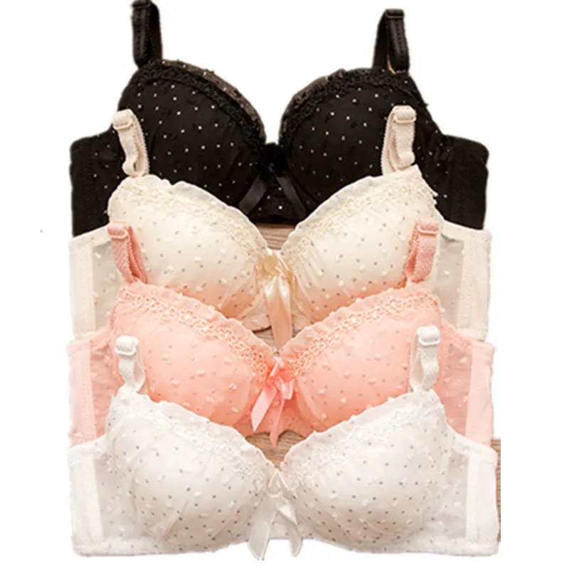 Girl Underwear Soft Lace Girl Bra Children Small Bust Cotton Bra High School Student Girls\' Adolescent Sexy Underwear AB cup