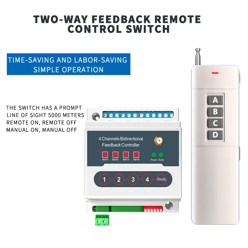 420-450MHZ self-locking version of The Water Level Switch Two-way Feedback Automatic Controller Wireless Remote Control Switch