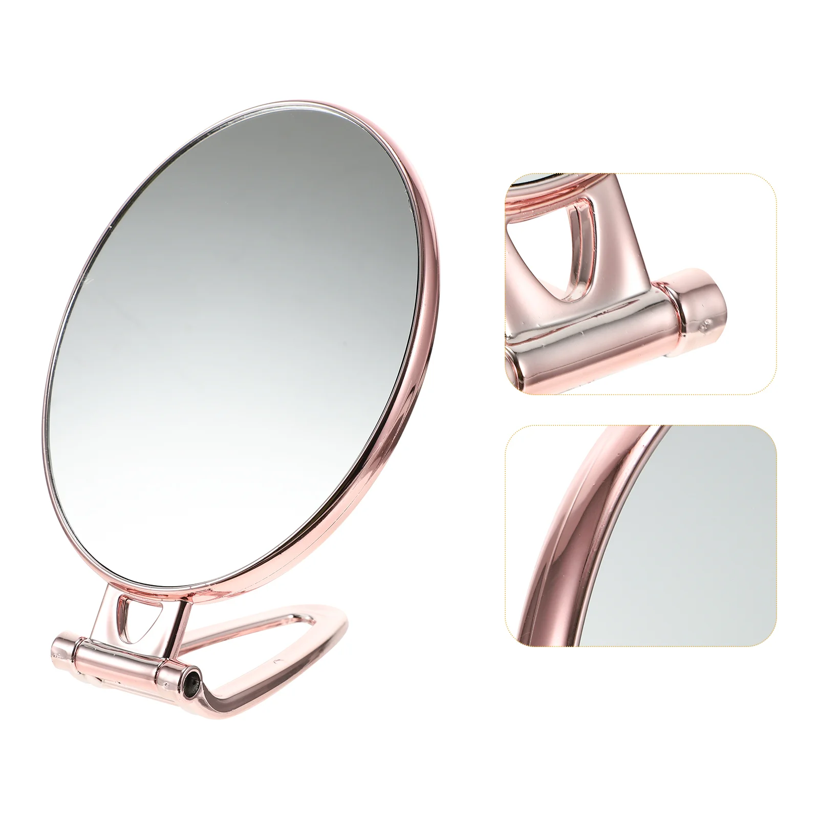 

Vanity Mirror Stamding Face Makeup Stool Double Sided Tabletop Portable Handheld Multipurpose