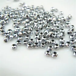 Isywaka Shining Silver Color 170pcs 2mm Rondelle Austria faceted Crystal Glass Beads Loose Spacer Round Bead for Jewelry Making