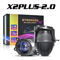 80W 2-Inch LED Lights Fog Lamp Tri-Color Bi-Beam Projector Waterproof Universal Bracket Hi/Lo Beam Car Accessories